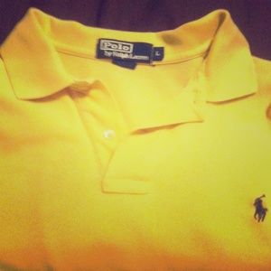 Polo Ralph Lauren S/S Yellow/Navy Blue polo Size L
