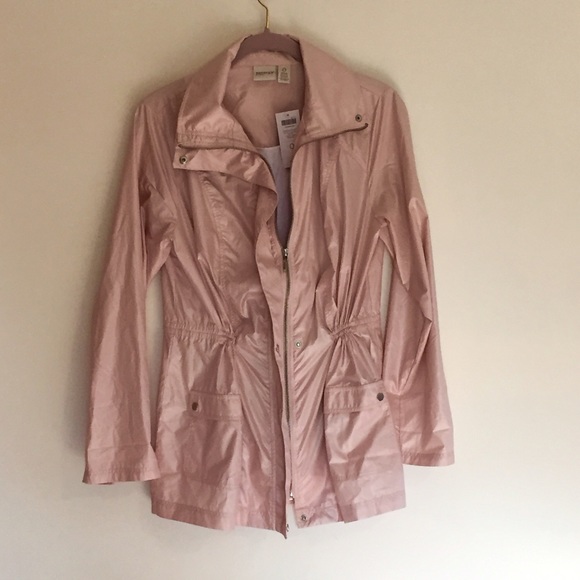 NWT Chico's🎀 light rain coat/utility blush pink