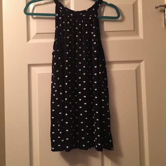 Dark navy and white heart halter top