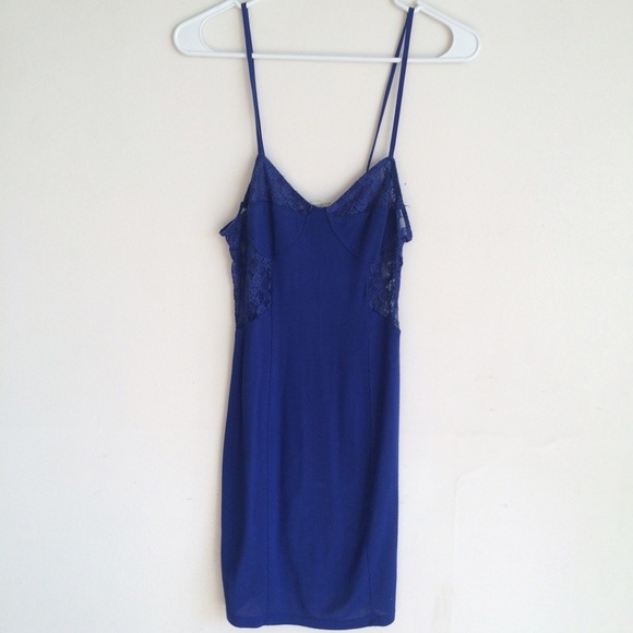Silence & Noise Royal blue lace slip