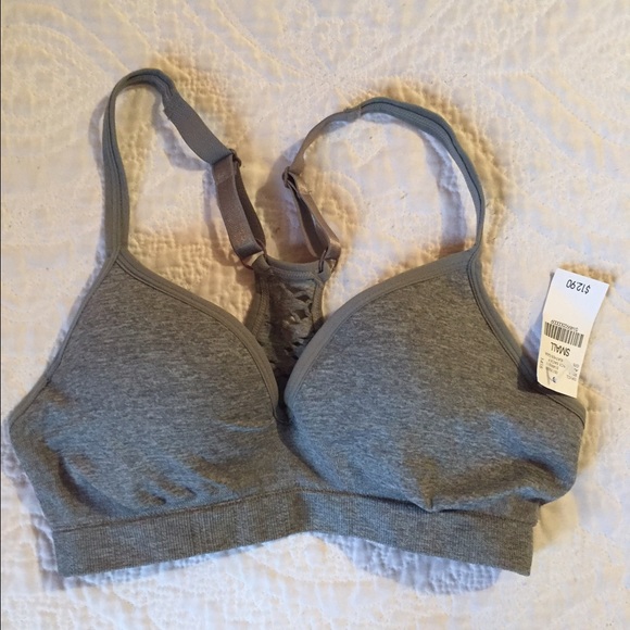Soft gray T-shirt/sports bra NWT
