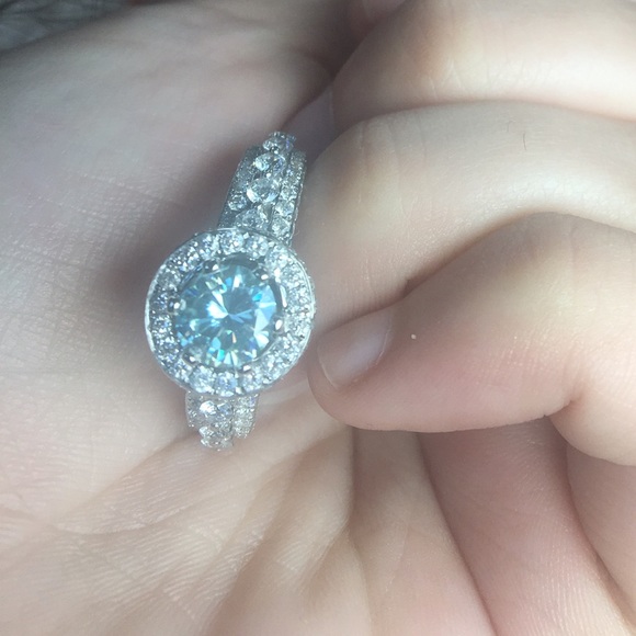 Beautiful baby blue engagement ring