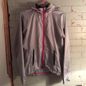 Grey and pink Nike Rain Jacket Size Medium