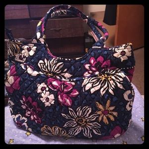 African violet pleated shoulder bag