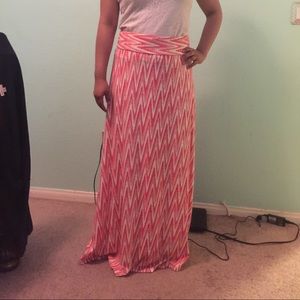 Pink patterned skirt