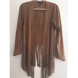Faux Suede Fringe Jacket