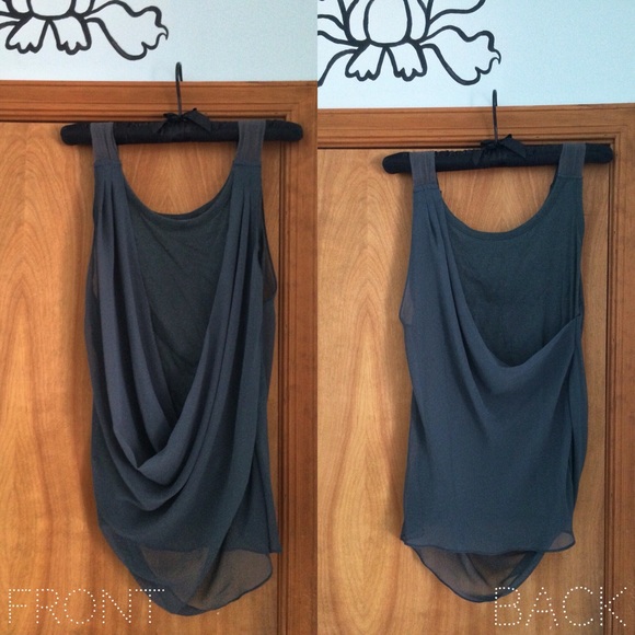 Simply Vera by Vera Wang Blue Draped Grecian Tank