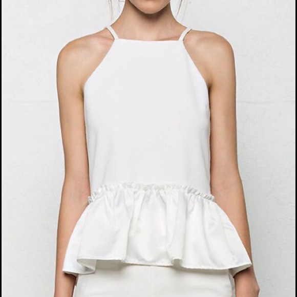 LAST ONE! White Peplum Top - Picture 2 of 4