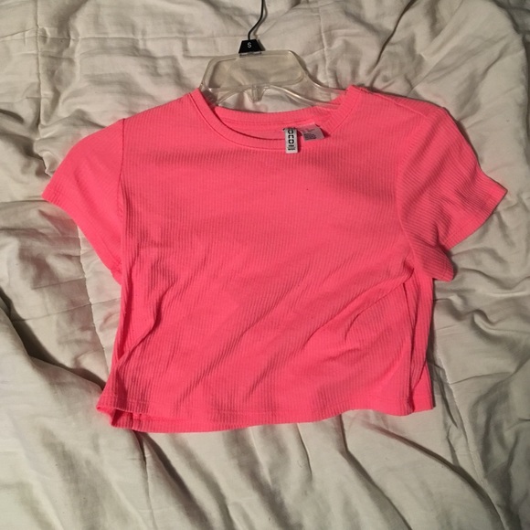 Hot pink cropped shirt
