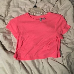 Hot pink cropped shirt
