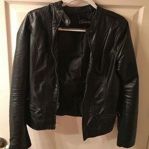 Black faux leather jacket