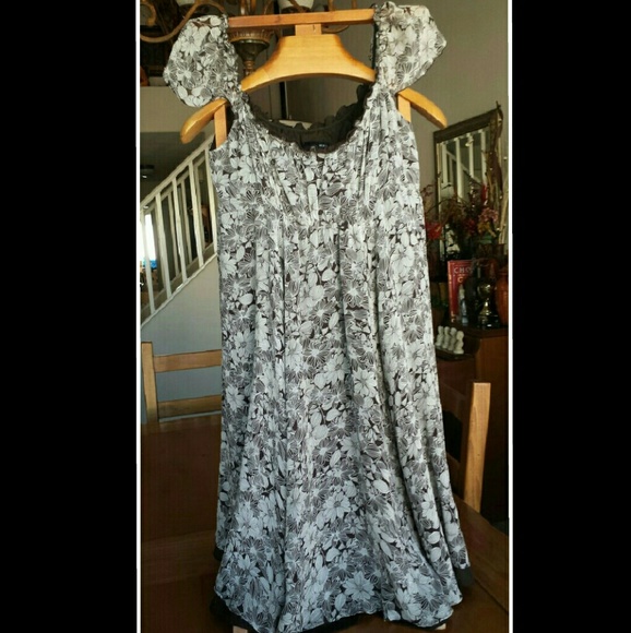 Brown Dress with Tan Flowers