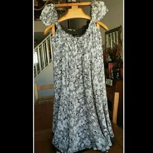 Brown Dress with Tan Flowers