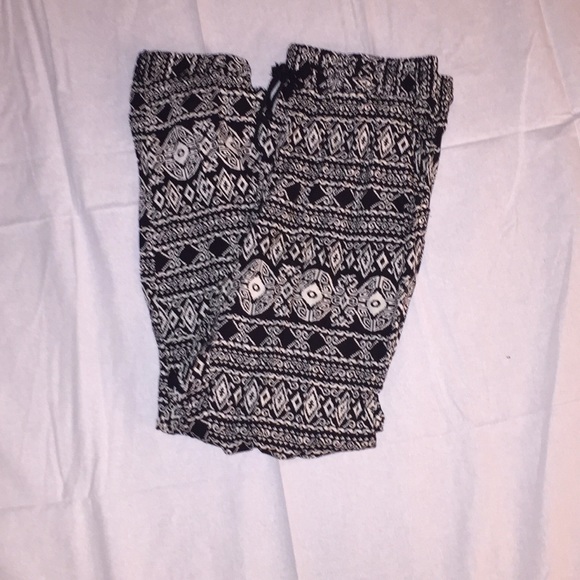 Black/white print Jogger Pants