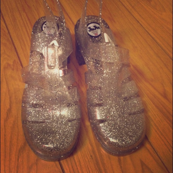 Juju Jelly transparent sparkle heeled sandal