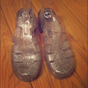 Juju Jelly transparent sparkle heeled sandal