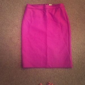Fuchsia wool pencil skirt