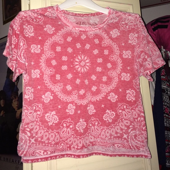 Red bandana pattern crop top! XS. L.O.L. Vintage