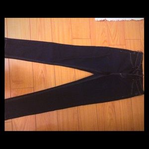 H&M high waisted, dark blue skinny jeans