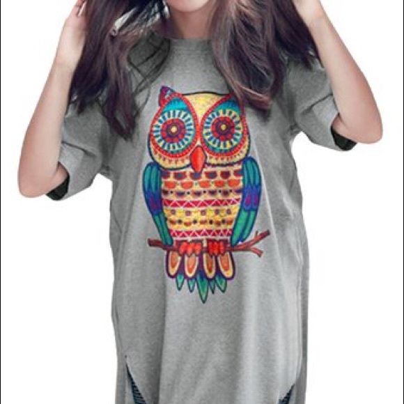 Alegra K slit bottom owl shirt💖 - Picture 1 of 3