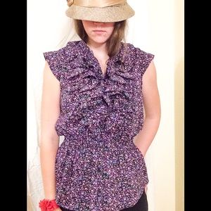 *SALE* Floral Ruffle Work Blouse by The Limited
