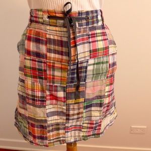 J. Crew plaid skirt.