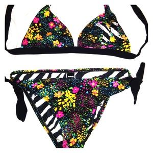 Floral and Zebra Hurley Reversible Swimsuit