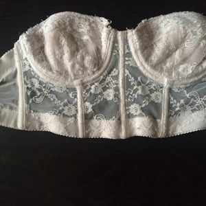 White crop corset