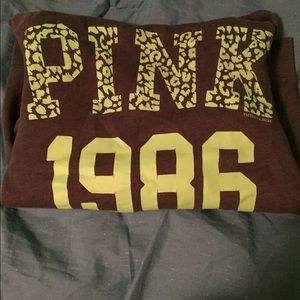 grey and green PINK VS zip up