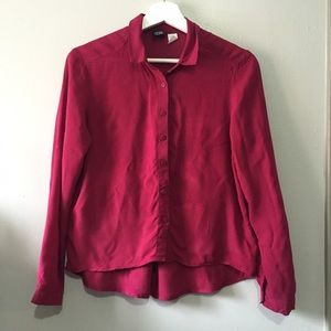 Magenta crop button up
