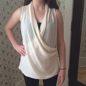 Cabi White Wrap Top
