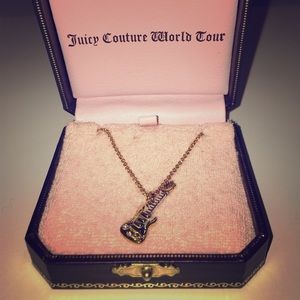 Juicy couture gold guitar necklace