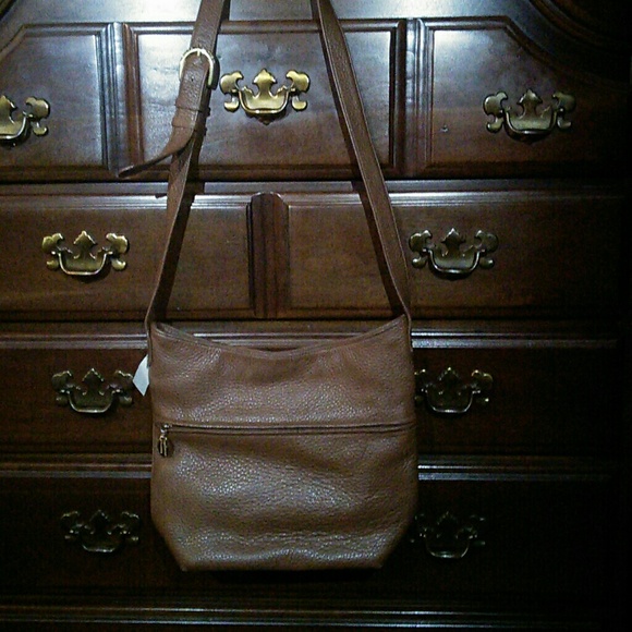 Pebbled leather Stone Mountain Crossbody Handbag