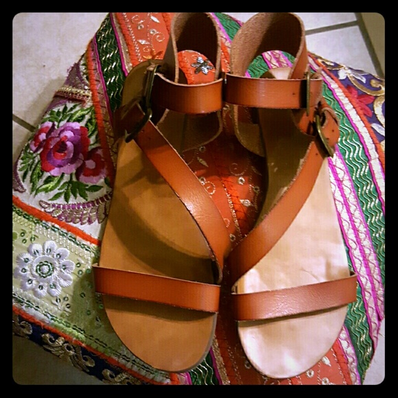 Brown Leather Like Sandels from Urban Outfitters