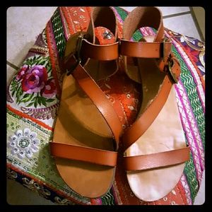 Brown Leather Like Sandels from Urban Outfitters