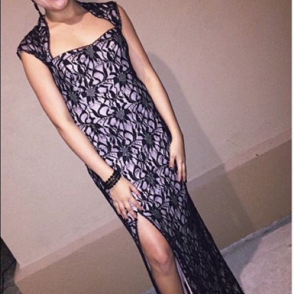 black lace dress
