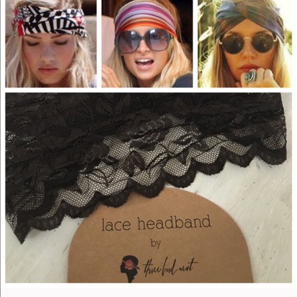 Boho mocha lace headband wrap - Picture 2 of 3