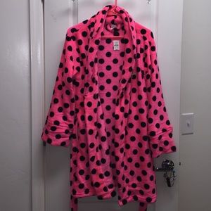 Pink poka dot robe