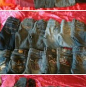23 pairs of little girl jeans pants and Capri's