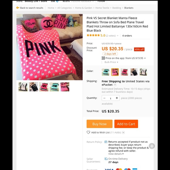 VS PINK BLANKETS - COUNTERFEITS WATCH OUT 4 FAKES - Picture 3 of 4