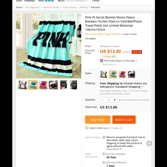 VS PINK BLANKETS - COUNTERFEITS WATCH OUT 4 FAKES - Picture 4 of 4