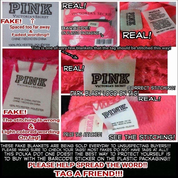 VS PINK BLANKETS - COUNTERFEITS WATCH OUT 4 FAKES - Picture 2 of 4