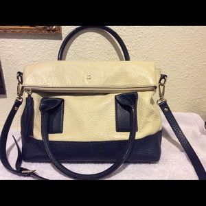 Kate Spade color block beige navy blue purse