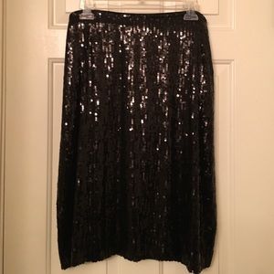 Plus Size Sejour Black Sequin Skirt