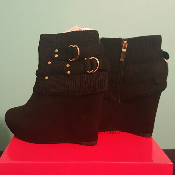 Suede Black Booties