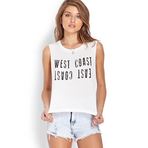 F21 "West Coast East Coast" crop top ✨