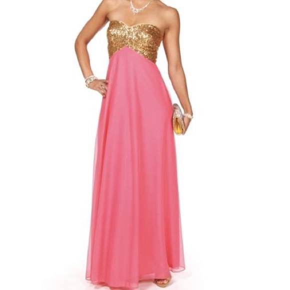 Pink and Gold Formal Dress - Picture 1 of 3