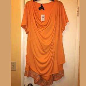 Pls Size Orange Skirt/w Blouse