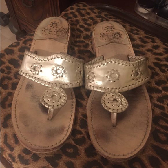 Jack Rogers Navajo Hamptons Platinum sandals