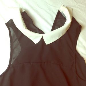 Charlotte Russe XL black blouse/PeterPan collar